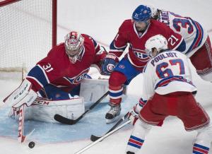 Benoit Pouliot gets a shot on Carey Price, who stopped all 41 en route to a 1-0 shutout. Graham Hughes/The Canadian Press